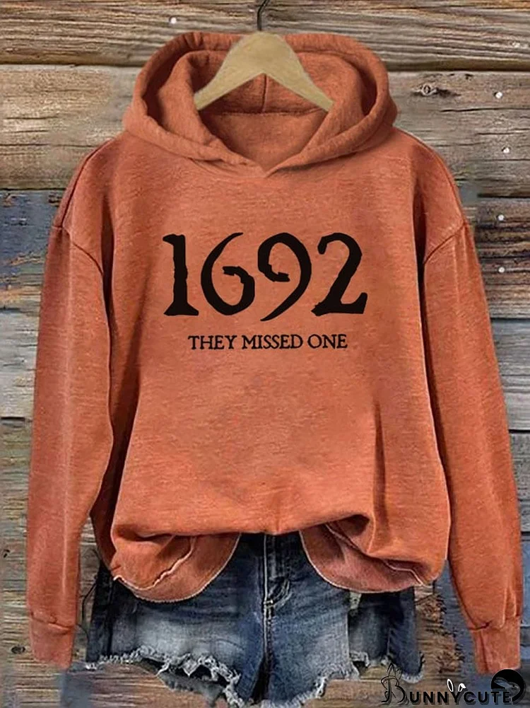 Women's 1692 They Missed One Salem Witch Printed Hoodie