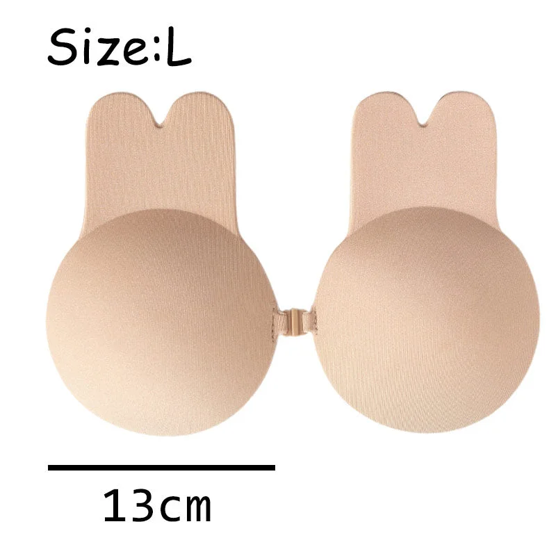 9CM-13CM Plus Size Rabbit Nipple Cover Breast Petals Intimates Accessories Push Up Invisible Bra Reusable Breast Stickers 1Pair