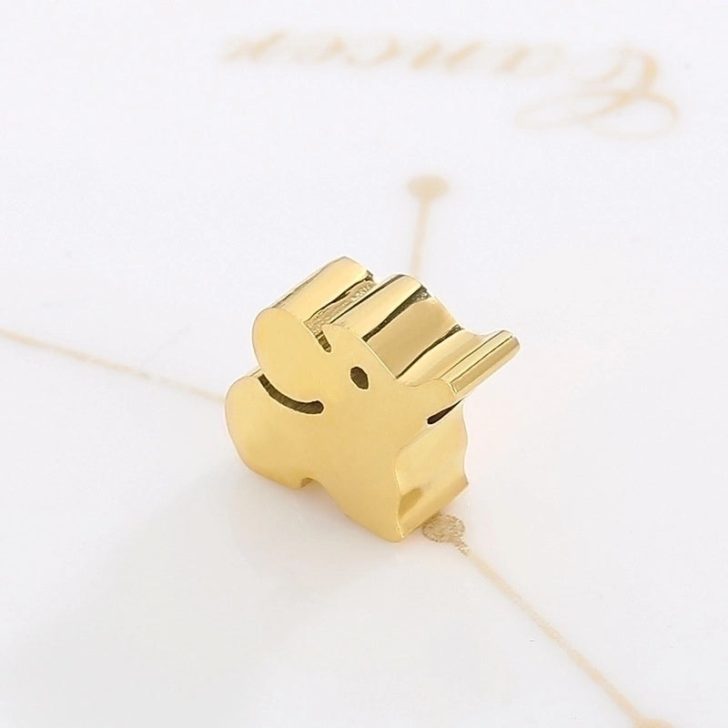 1 Piece 12 * 8mm Stainless Steel 18K Gold Plated Elephant Spacer Bars
