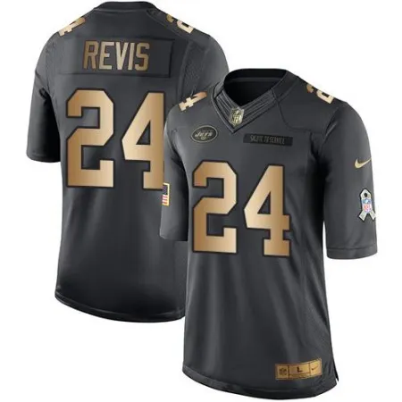 Jets #24 Darrelle Revis Black Men's Stitched NFL Limited Gold Salute To Service Jersey