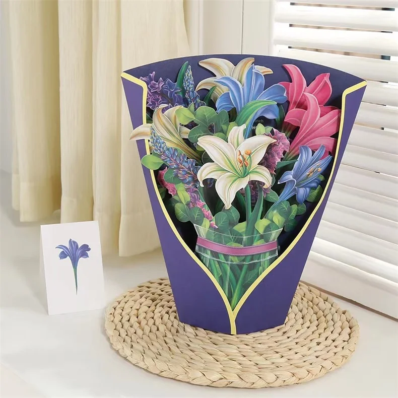 🔥Mother's Day Sale-💐🌸Pop Up Flower Bouquet Greeting Card