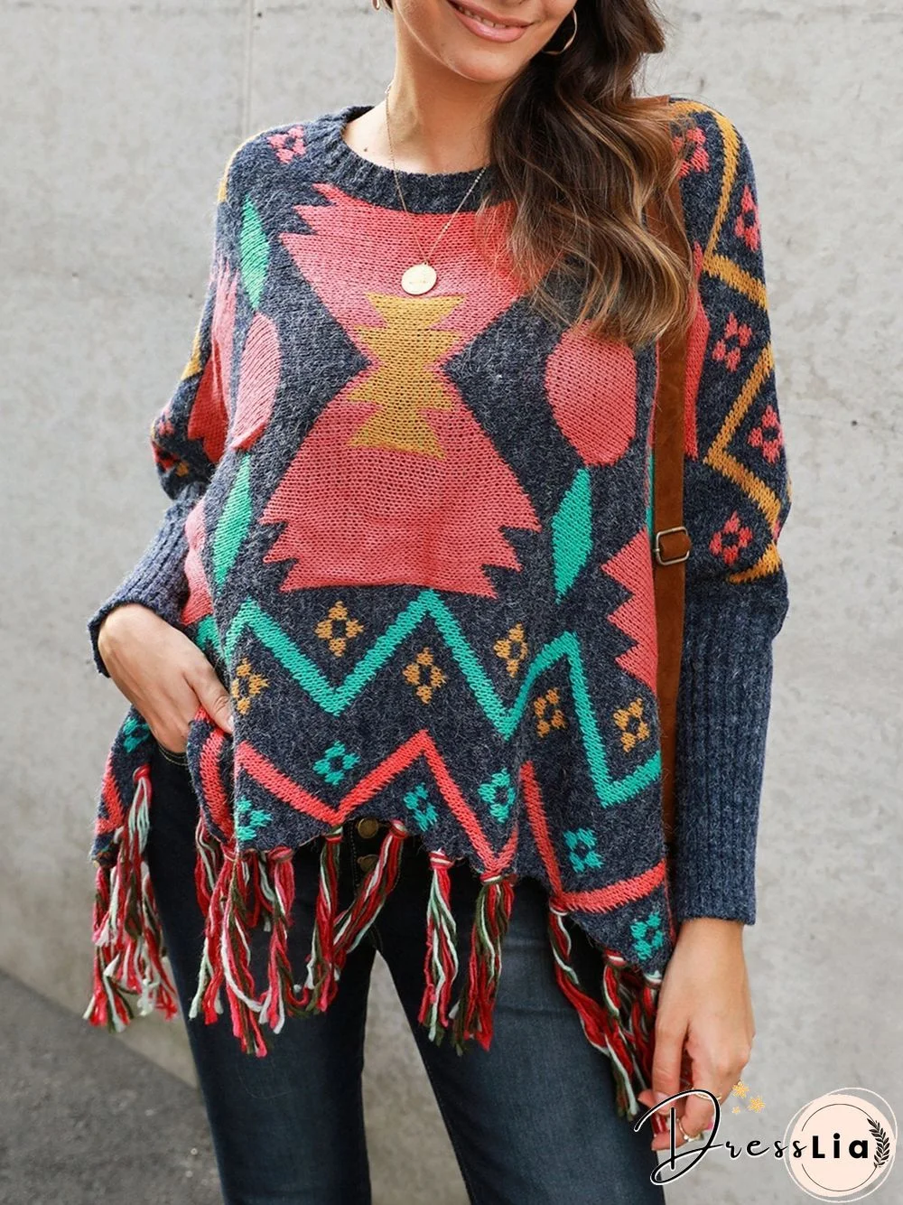 Shift Long Sleeve Tribal Boho Sweater
