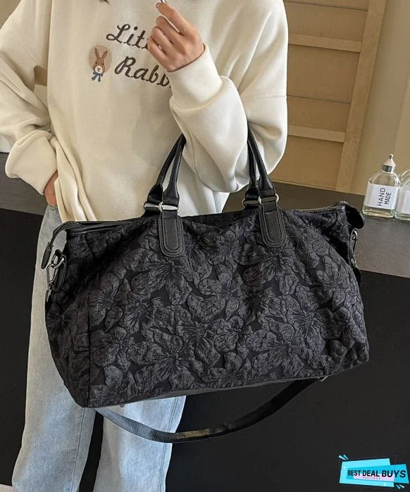 New Chinese Style Pink Embroidered Large Capacity Crossbody Bag