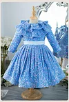 Kid Girl Blue Sequined Princess Birthday Catwalk Dresses