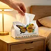 Diamond Painting PU Butterfly and Sunflower Tissue Box Tissue Holder
