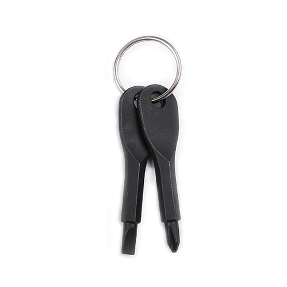 

2 Keys Stainless Keychain Pocket Tool EDC Outdoor Multifunction Screwdriver, Black, 501 Original
