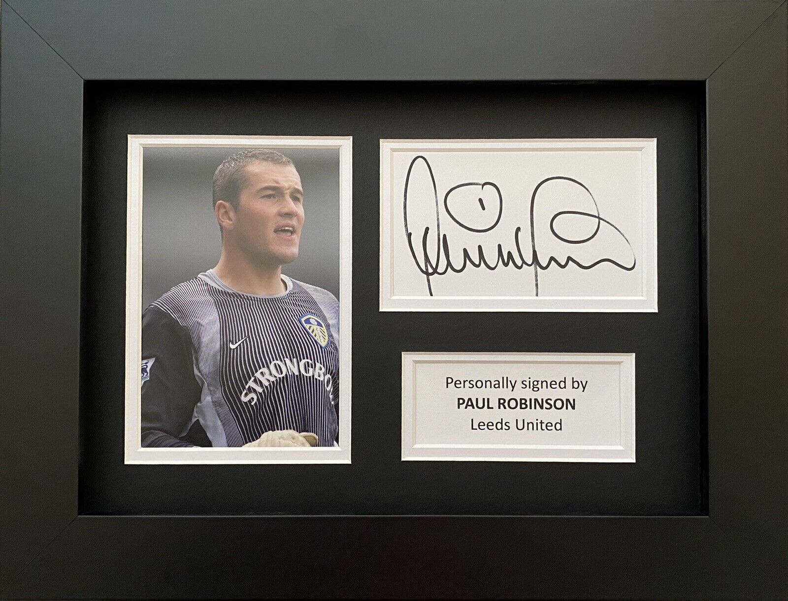 Paul Robinson Hand Signed White Card In A4 Leeds United Frame Display