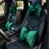 Green Velvet Plush Car Cushion Ice Silk Seat Cover Cushion