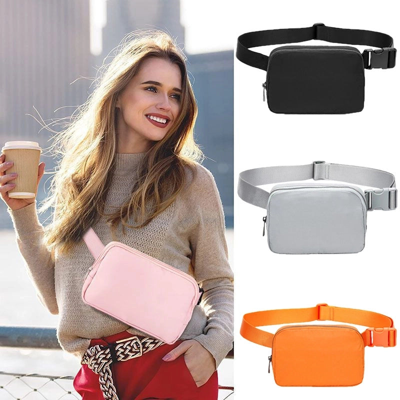 Unisex Small Polyester Solid Color Basic Classic Style Square Zipper Fanny Pack
