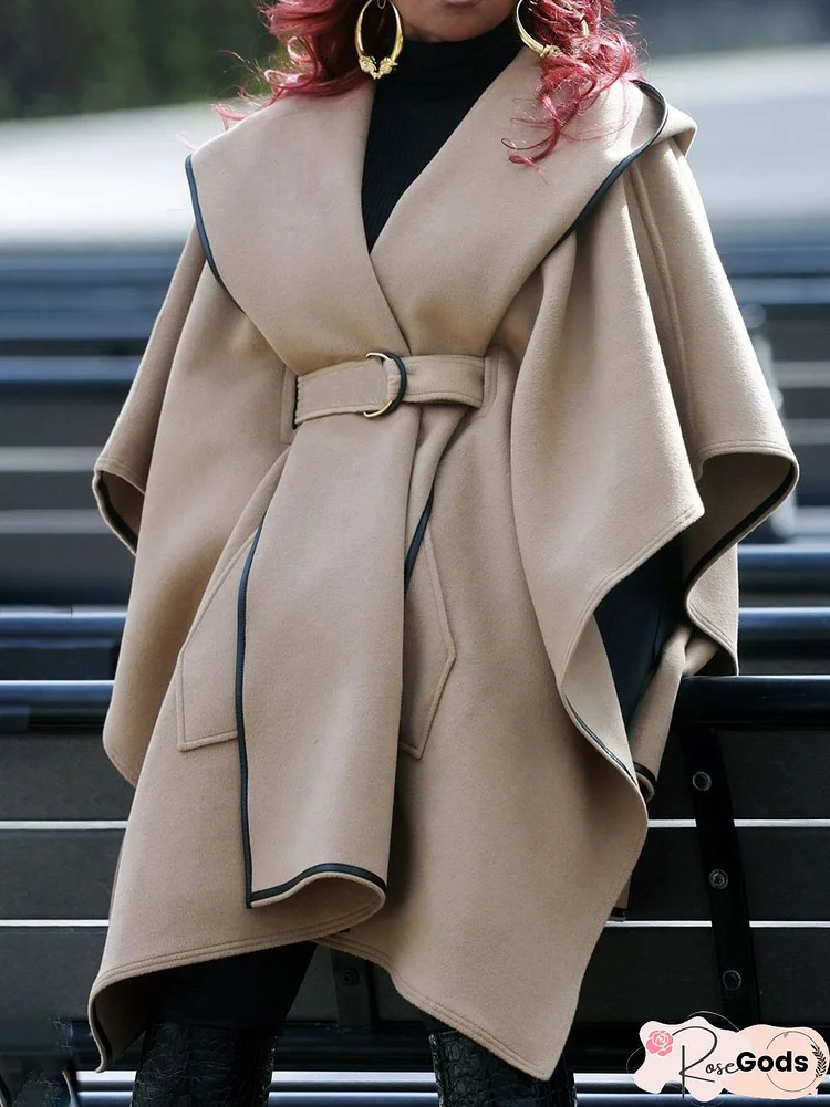 Plain Elegant Loose Regular Size Coat