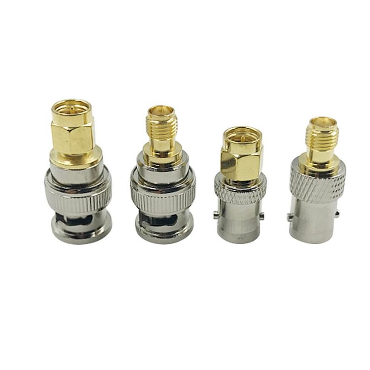 4pcs BNC Female to SMA Male Connectors Type RF Connector Adapter Converter