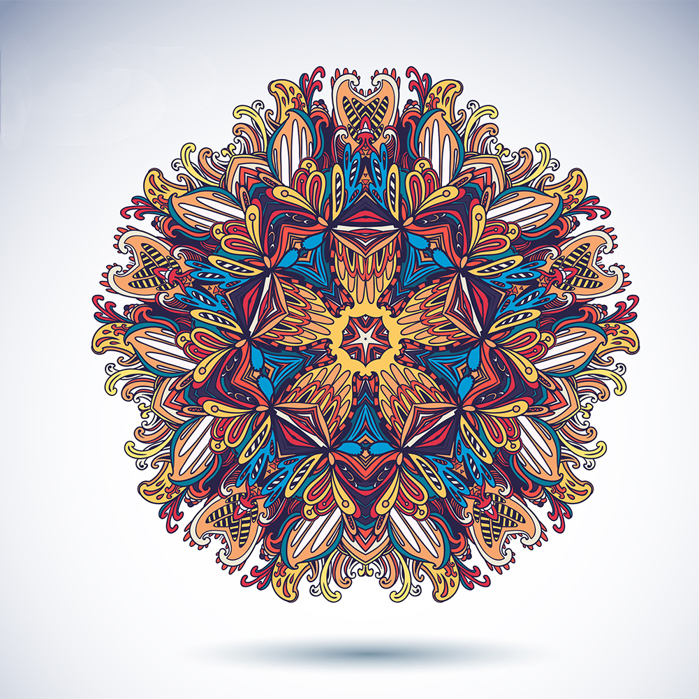 

30*30CM - Round Drill Diamond Painting - Mandala Datura Tree, 501 Original