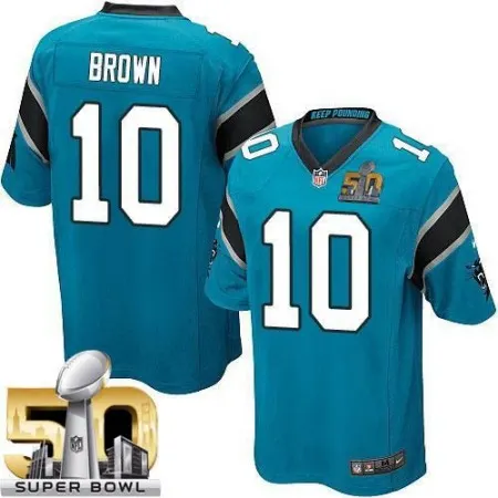 Panthers #10 Corey Brown Blue Alternate Super Bowl 50 Youth Stitched NFL Elite Jersey