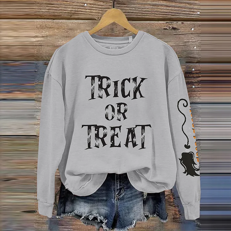 Comstylish Halloween Trick Or Treat Hocus Pocus Crew Neck Sweatshirt