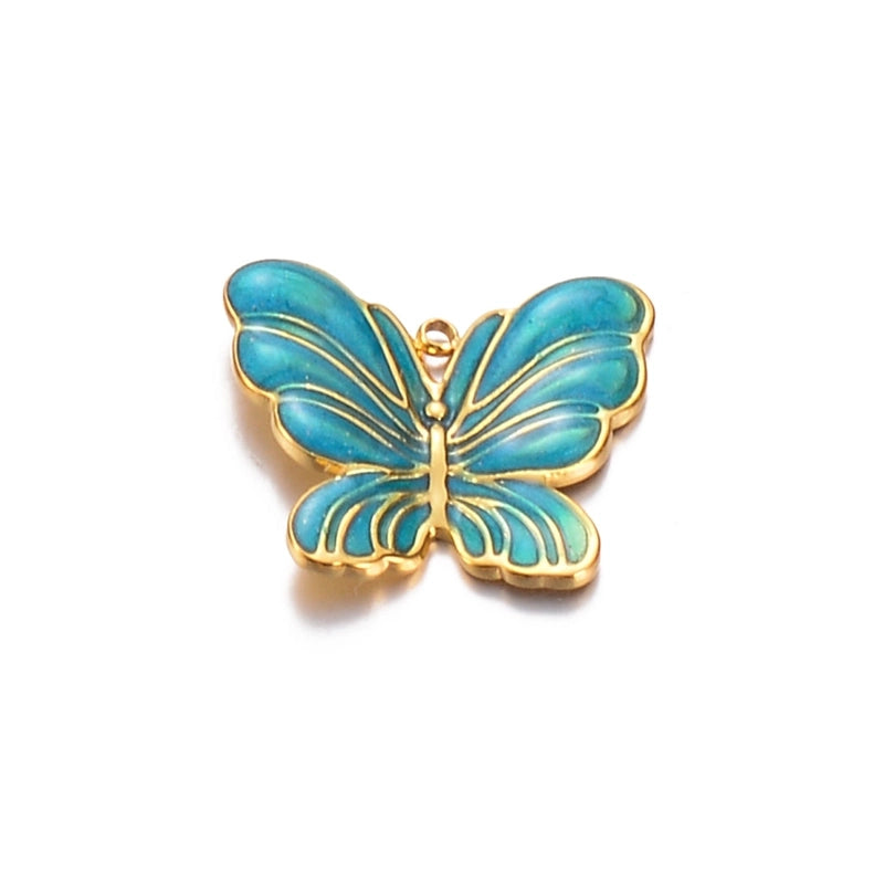 3 PCS/Package 24*27mm 304 Stainless Steel Dragonfly Butterfly Pendant Jewelry Accessories