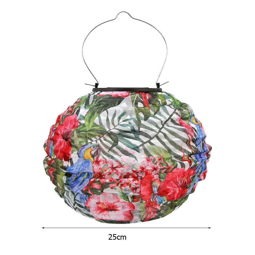 Solar Light LED Hanging Ball Lantern Waterproof Painted Pattern Lamp (B)