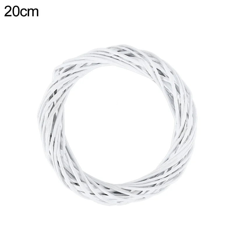 10-30cm White Rattan Wreath Ring DIY Easter Egg Decor Artificial Flower Garland Happy Easter Party Gifts Wedding Home Decoration