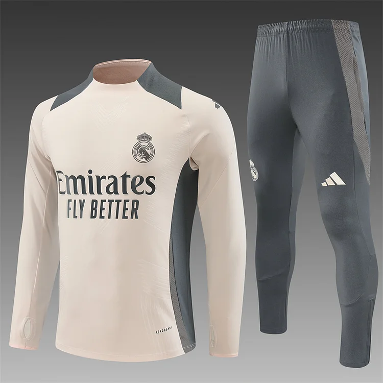 2024-25 Real Madrid apricot half-zip training jersey