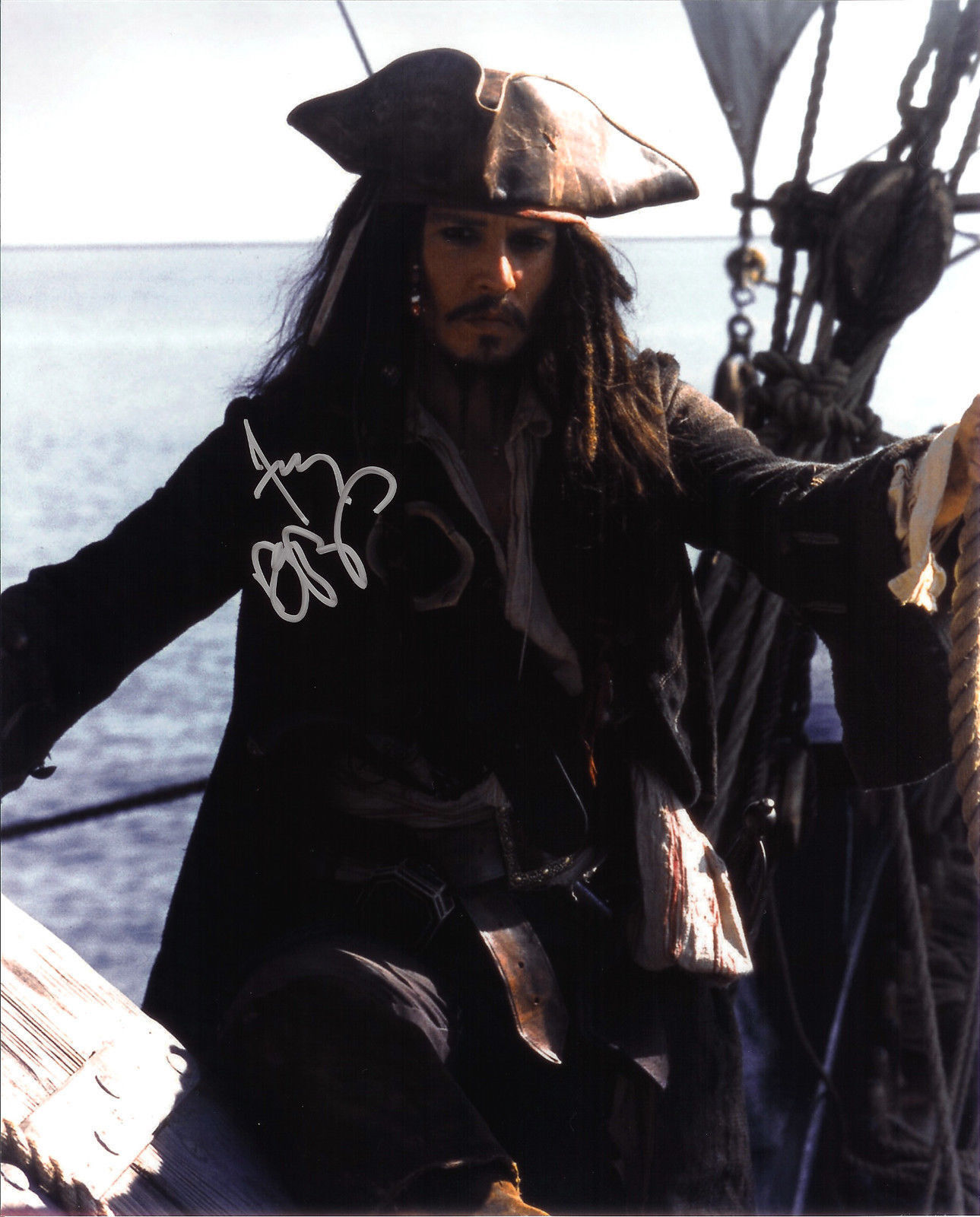 JOHNNY DEPP - PIRATES AUTOGRAPH SIGNED PP Photo Poster painting POSTER