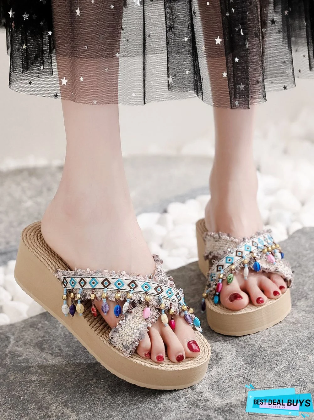 Cross Platform Outerwear Seaside Beach Sandals