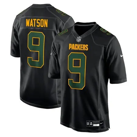 Men's Green Bay Packers #9 Christian Watson  Carbon Black Fashion Game Jersey