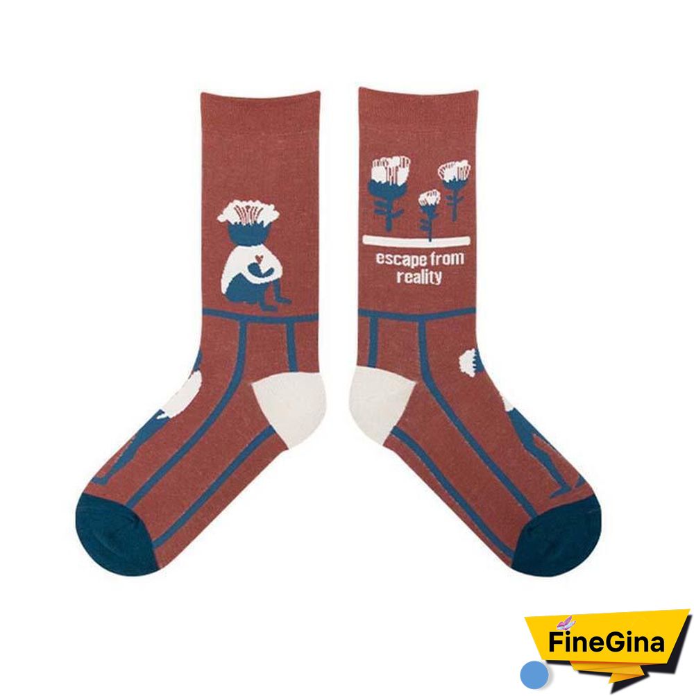 Illustration Pattern Socks