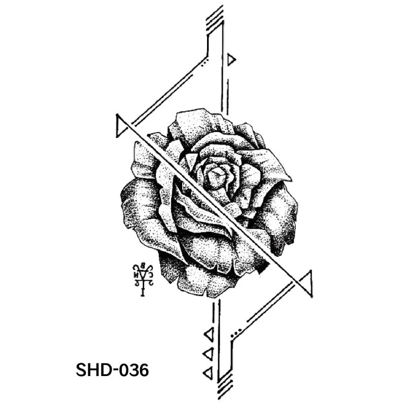 Waterproof Temporary Tattoo Black Sketchs Flowers Animal Tattoo Stickers Flash Fake Body Tattoos for Women tatuajes temporales