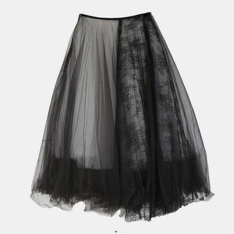 Lace Mesh High Waist  Skirt