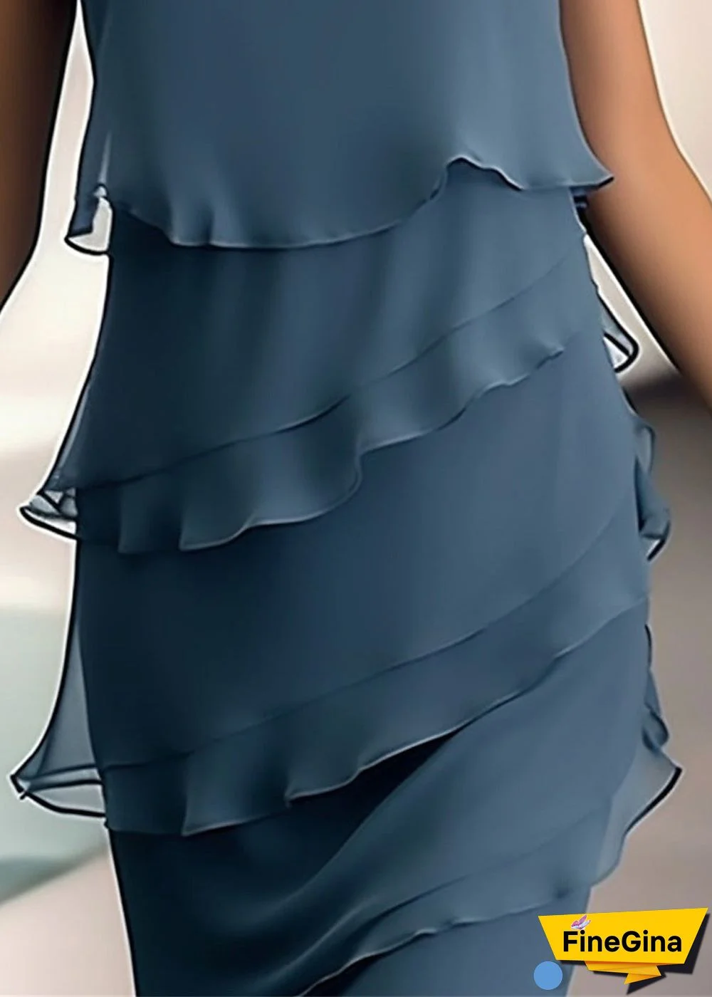 Navy Sleeveless Plain Mini Dress