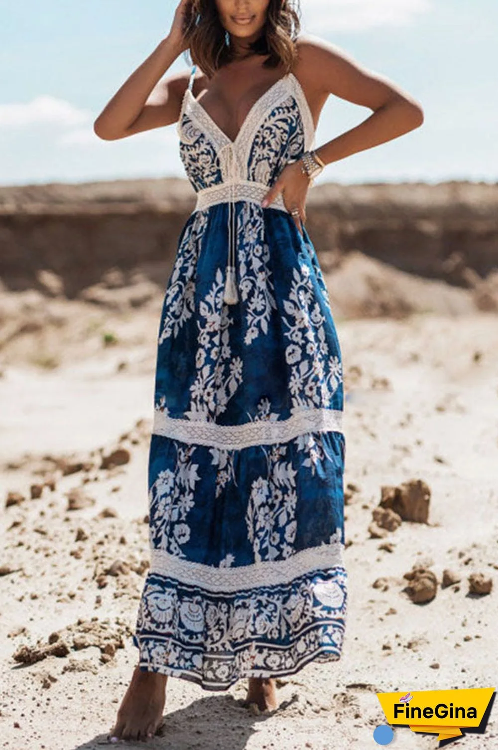 Unseen Beauty Lace Patchwork Floral Maxi Dress