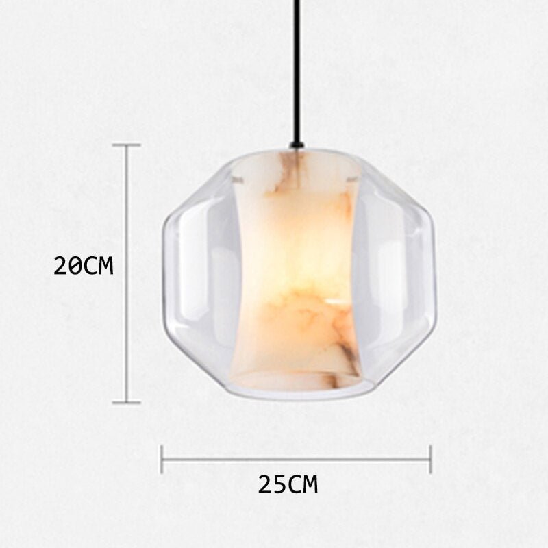 Nordic Loft LED Imitation Marble Glass Pendant Lights Lighting for Living Room Restaurant Bedroom Bedside Decor Light Fixtures
