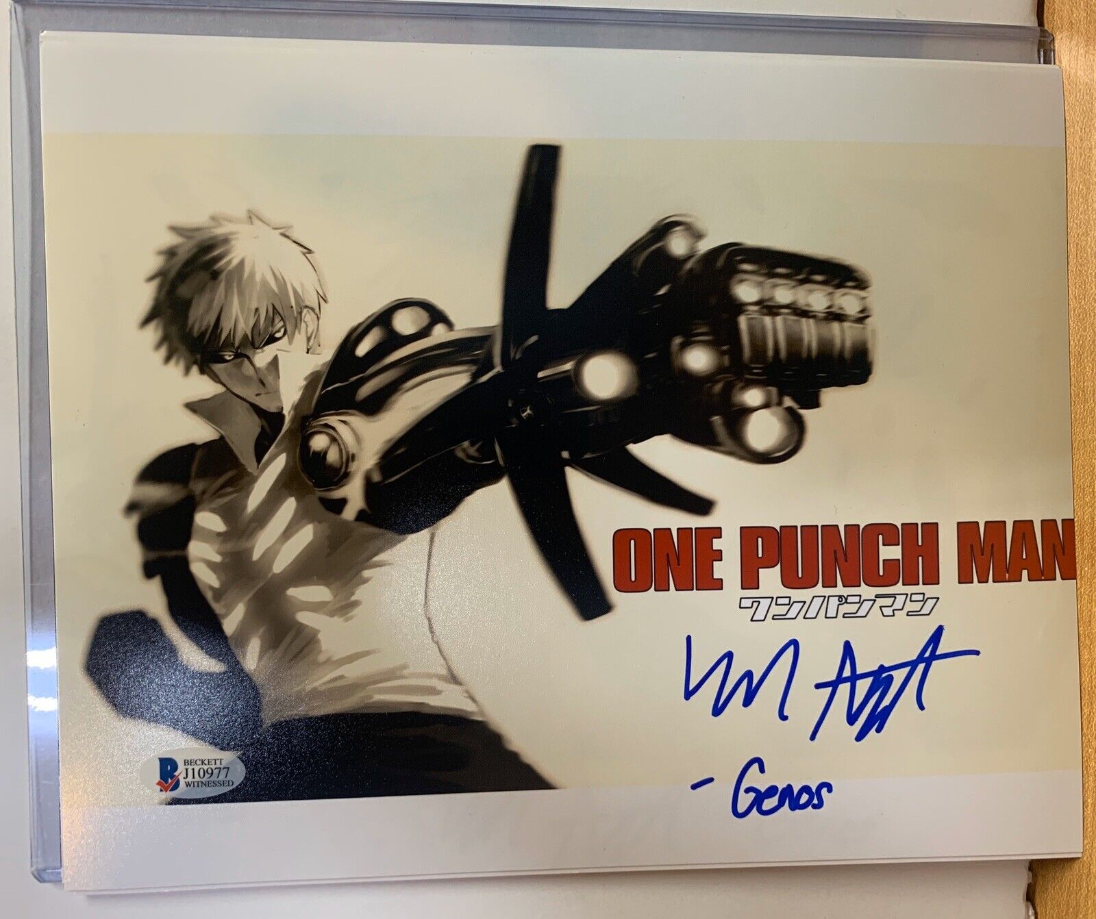 ZACH AGUILAR GENOS SIGNED 8X10 Photo Poster painting ONE PUNCH MAN BECKETT BAS COA D3