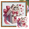 (Multi Style)Two Kittens Playing With Yarn-Full Embroidery 3 strands 11CT Stamped Cross Stitch-40*40CM