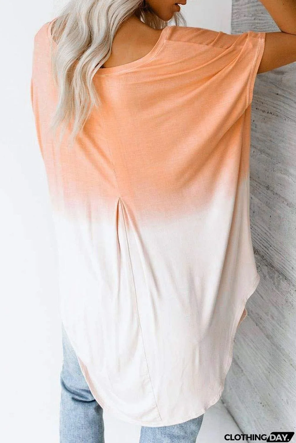 Ombre Color Block Casual Summer Shirt