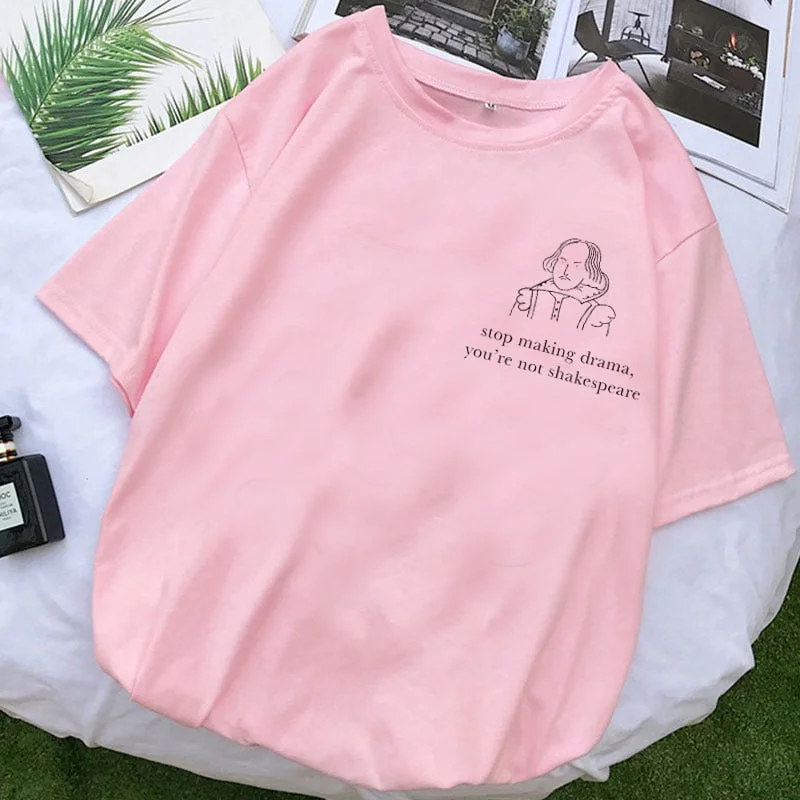 New Harajuku Gothic Female Shakespeare Tshirt Women Summer Fun Letter Print Casual T-shirts Fashion Short-sleeved Tops & Tees