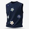 Men's Casual Surf-Style Tank Top With Floral Embroidery by Inlyline