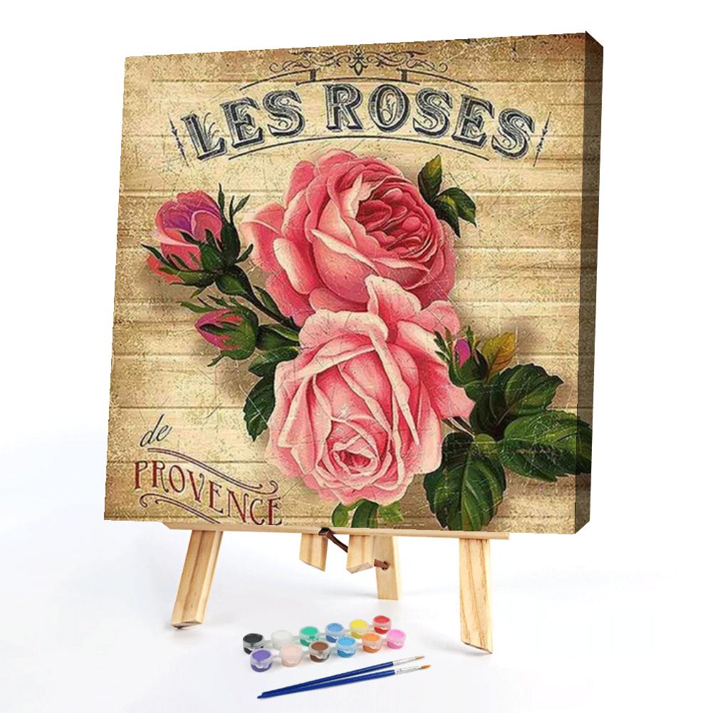 

40*40CM - Paint By Numbers - Rose Flower, 501 Original