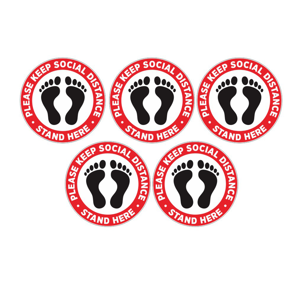 

5pcs 20cm Dia PLEASE KEEP SOCIAL DISTANCE STAND HERE Car Stickers Decals, 501 Original