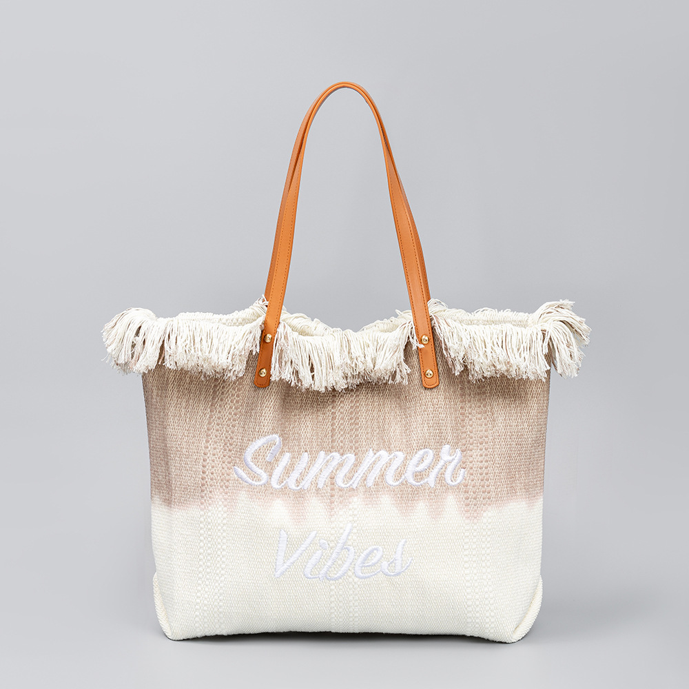 Mature Women Tote Tassel Canvas Bag Magnetic Bag