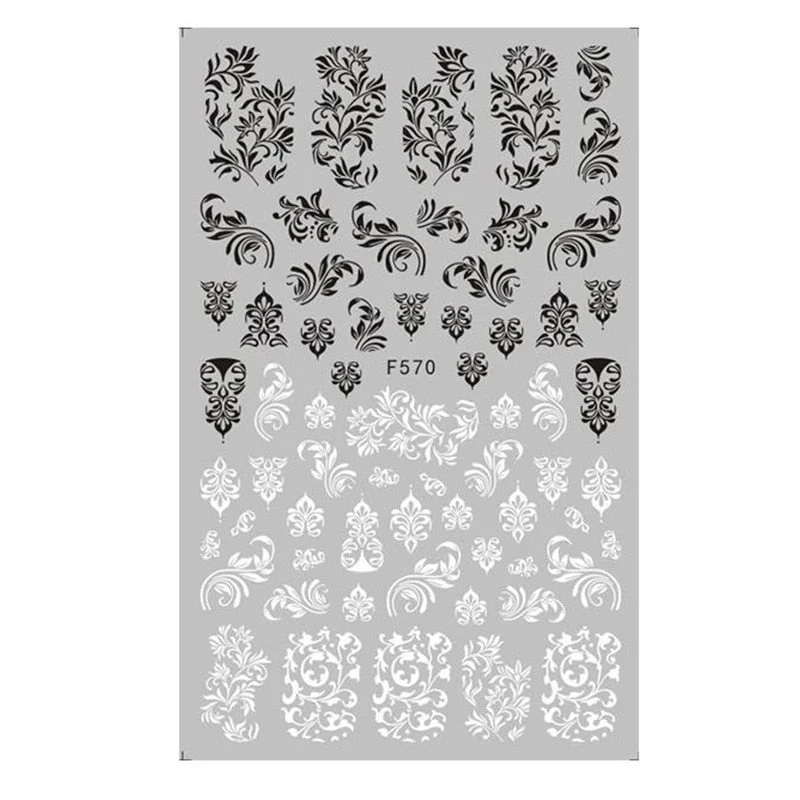 1PC 3D Nail Stickers Fan Leaf Dried Flower Shiny Sliders Nail Art Decorations Lucky Clover Pattern Foil Nail Art Manicure-Nail Inspo