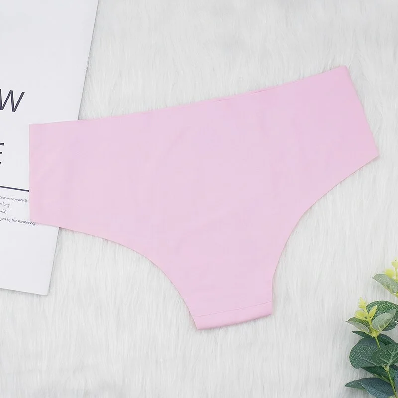 Billionm Seamless Women Panties Sexy Silk Briefs Mid Rise Black/pink/skin Ladies Underpants S-L Cool Shorts Wholesale Underwear