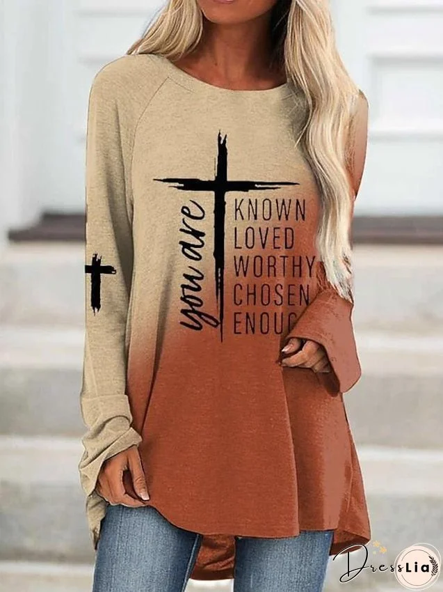 Casual Dress T Shirt Dress Tee Dress Shift Dress Mini Dress Pink Purple Orange Long Sleeve Letter Print Winter Fall Autumn Crew Neck Stylish Daily Vacation Weekend Loose Fit XS S M L XL for Women