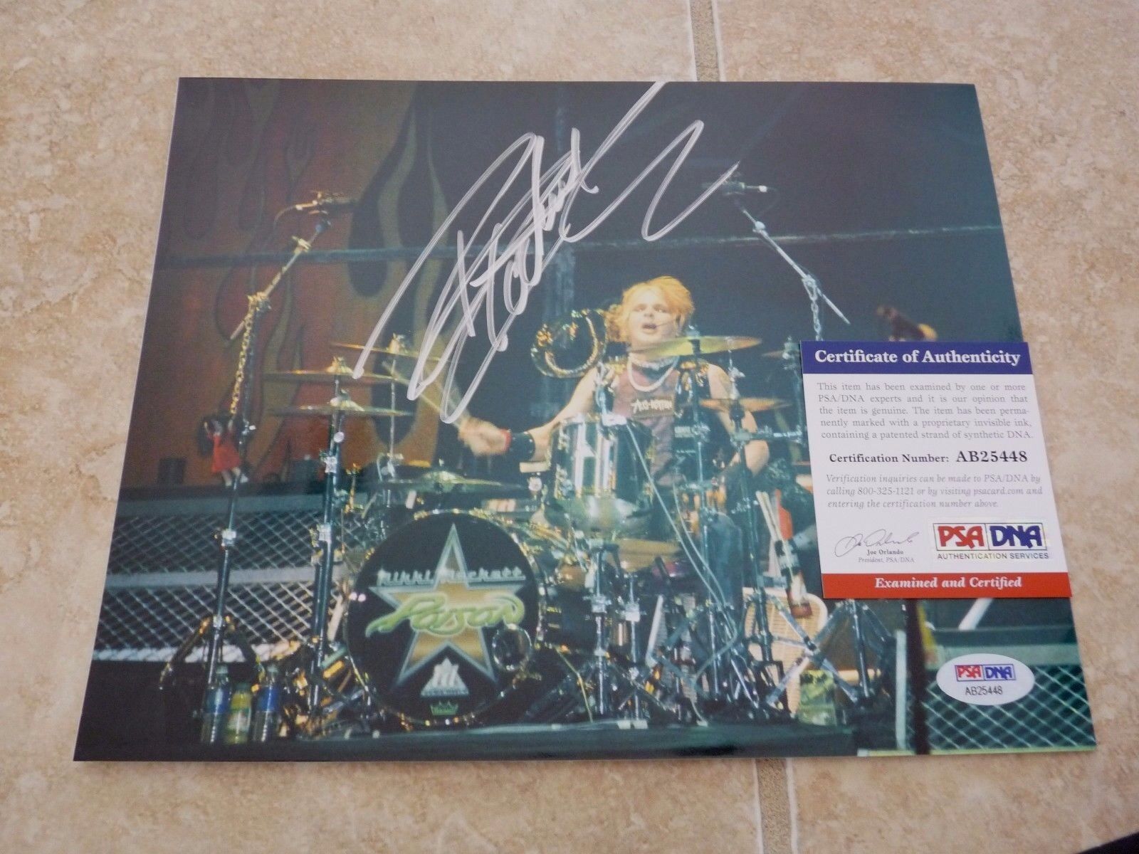 Poison Rikki Rockett Signed Autographed ONE OF A KIND 8x10 Photo Poster painting PSA Certified 2