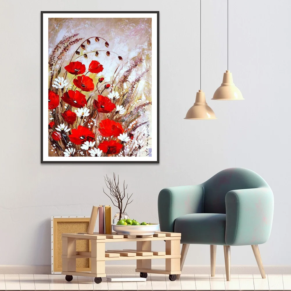 Diamond Painting - Full Square Drill - Poppy Flower(20*30 - 50*70cm)