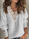 Lace Crochet Long Sleeves Sweater Tops