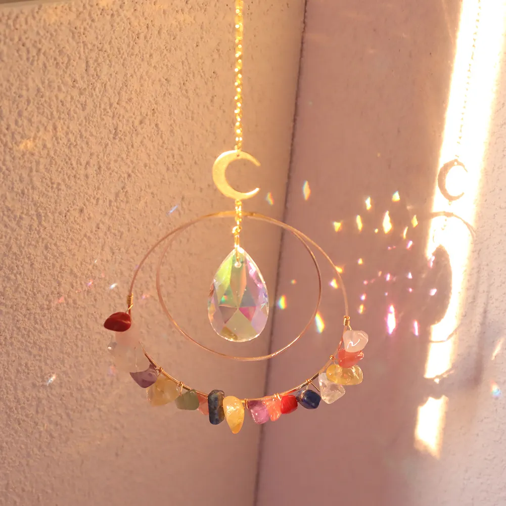 Crystal Light Trapping Windchime Prism Light Catching Pendant (Multicolor)