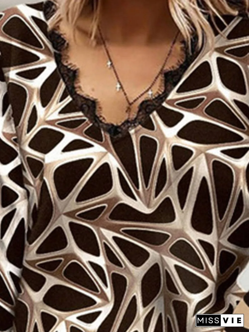 Long Sleeve Casual V Neck Tops