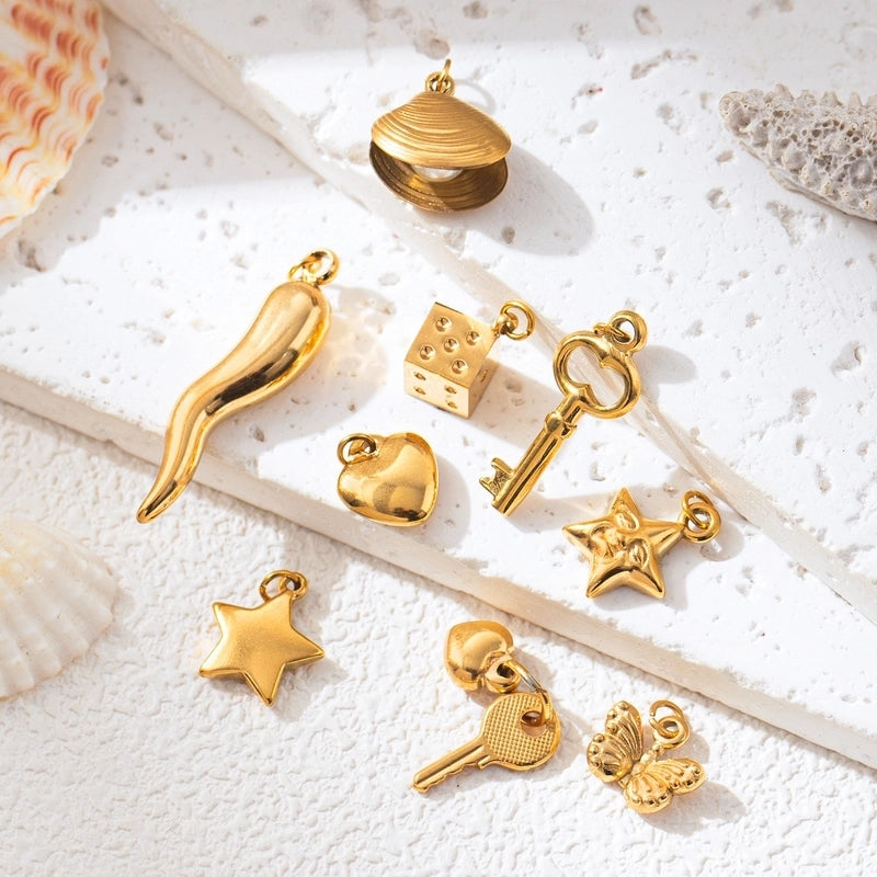 3 Pieces 11 * 14mm 9*23mm 304 Stainless Steel Geometric Star Butterfly Polished Pendant Jewelry Accessories