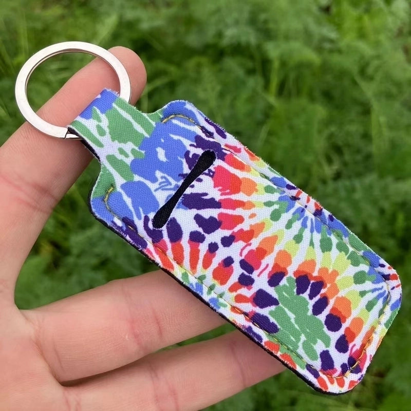 5 Pieces Pastoral Sunflower Lips Leopard Polyester Keychain