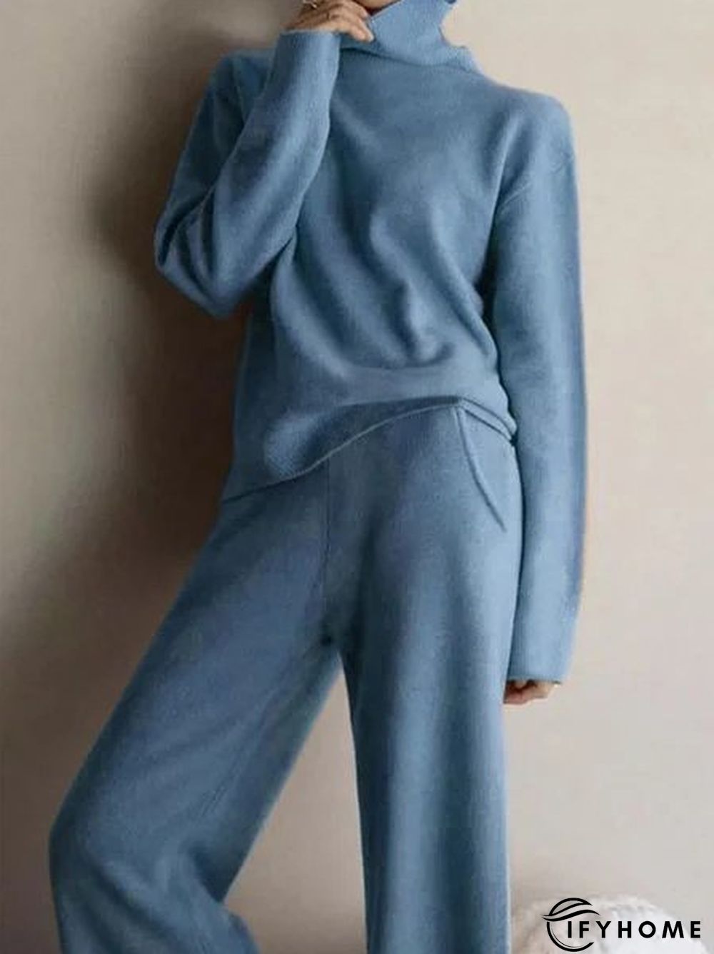 Plain Long Sleeve Casual Two Piece Set | IFYHOME